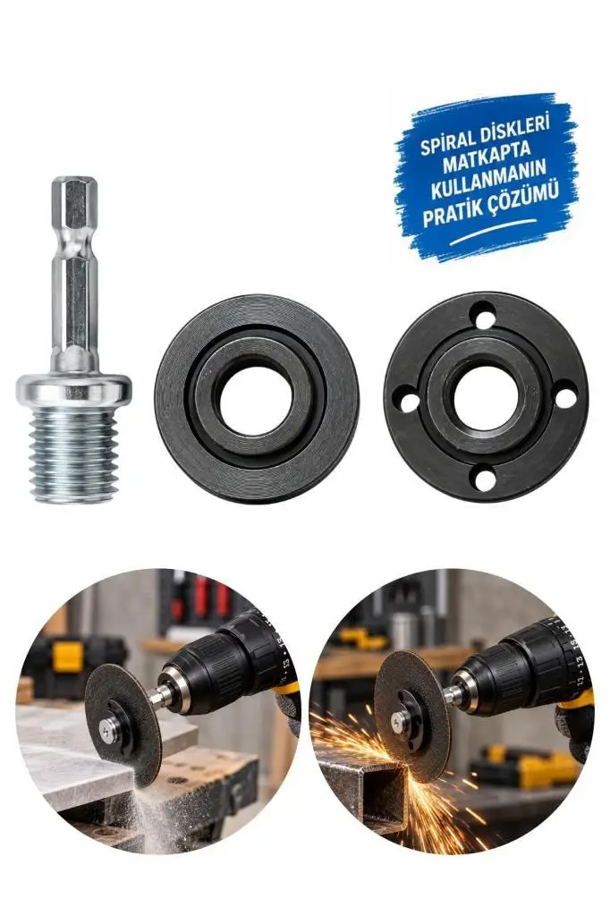 Matkap Disk Takma Adaptörü Matkabı Spirale Çeviren Set Disk Bağlama