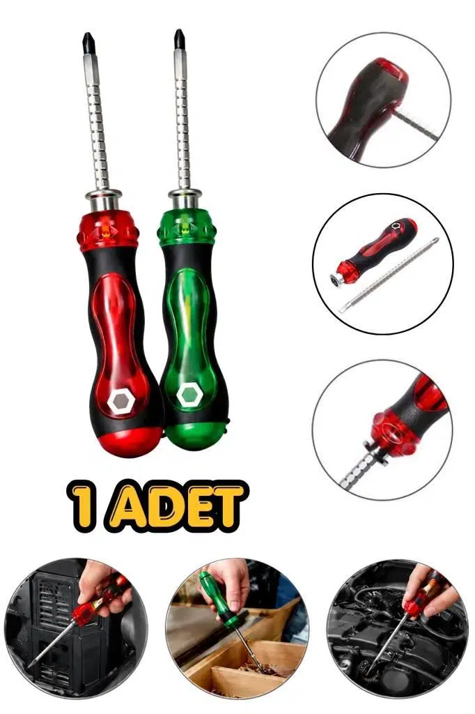 Çift Taraflı Tornavida Çok Fonksiyonlu Kademeli SL6 PH2 Düz Yıldız Uç Tak-Çıkar