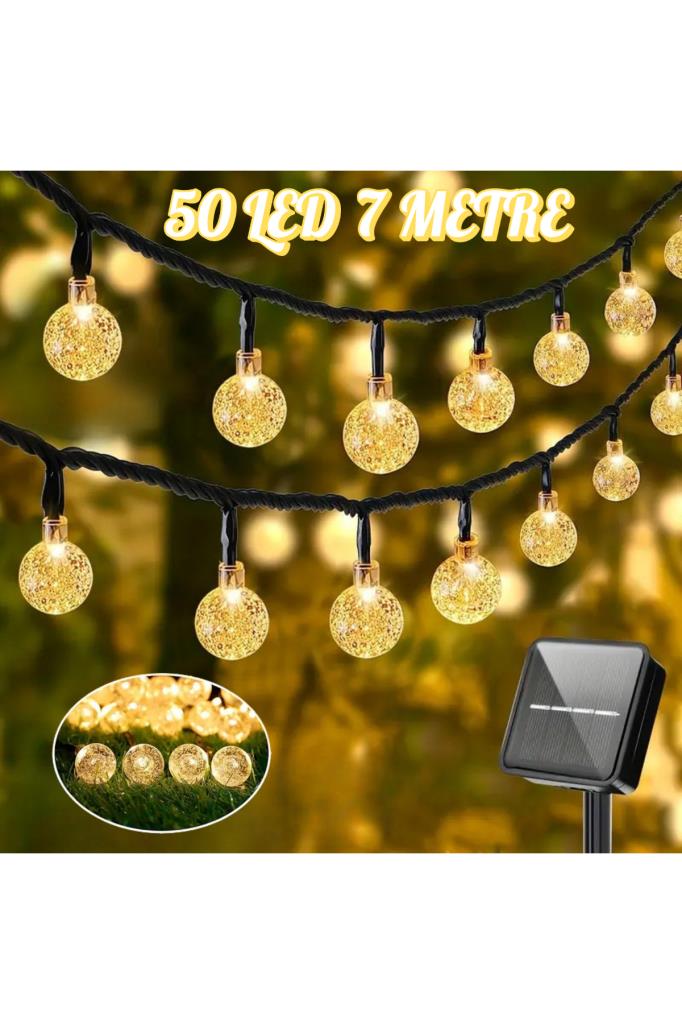 Güneş Enerjili 50 LED 7 Metre Günışığı Sarı Renk Dış Mekan Bahçe Teras Ağaç Led Işık 8 Modlu Güneş Enerjili 50 LED 7 Metre Günışığı Sarı Renk Dış Mekan Bahçe Teras Ağaç Led Işık 8 Modlu